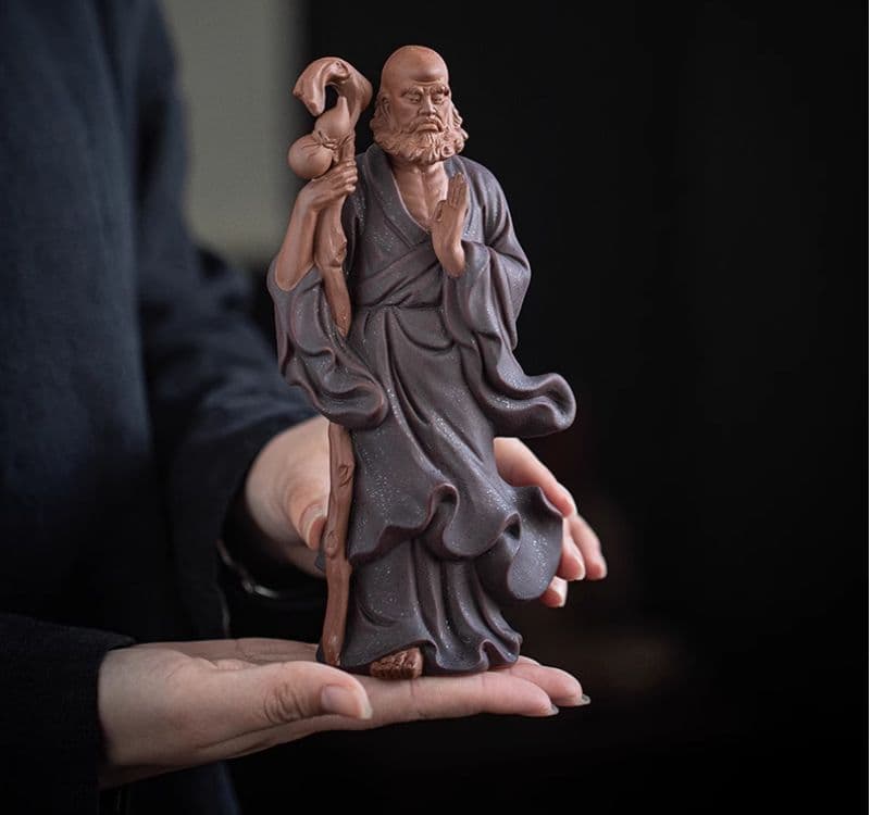 禅意 陶磁 茶道 装飾品 達磨祖師茶寵 茶室茶卓面人 置物