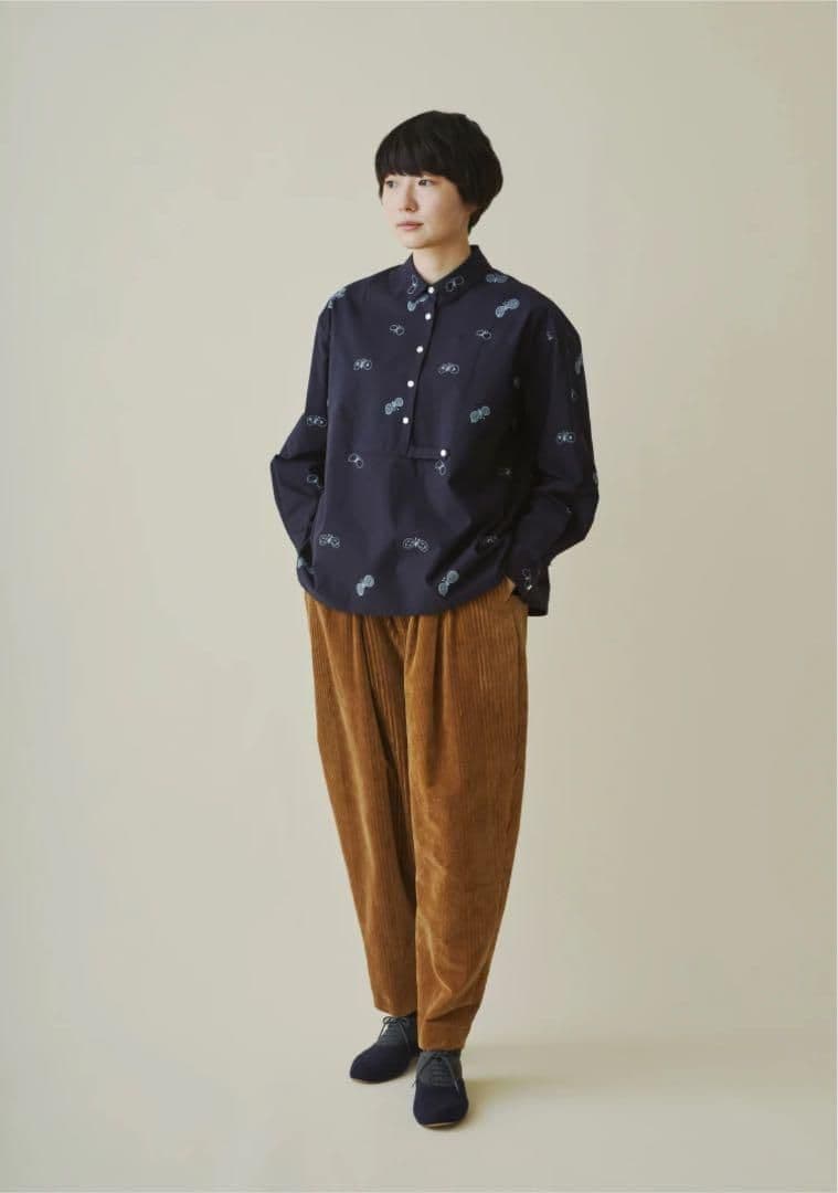 未使用 ミナペルホネン コーデュロイ パンツ タック ワイド lampo