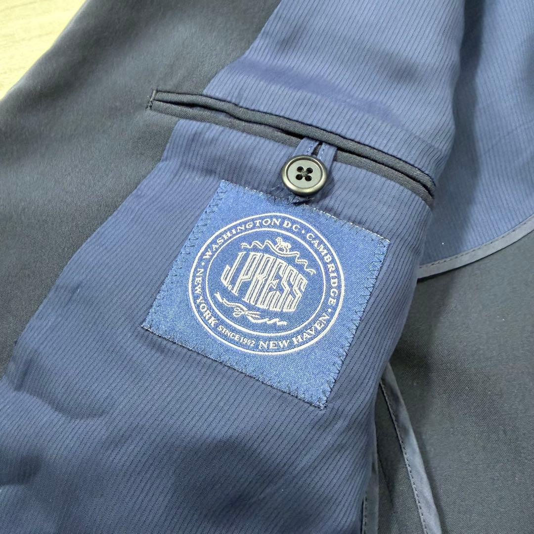 極美品 J.PRESS 紺ブレ 刻印銀ボタン 段返り ウール キュプラ M