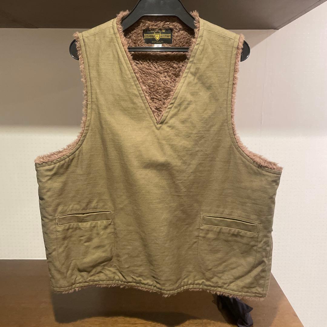 BUTCHER PRODUCTS アルパカ ベスト オリーブ サイズ40
