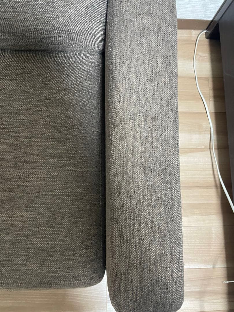 ニトリ カウチソファ 3人掛け ブラウン ファブリック