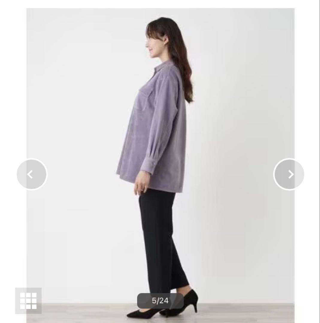 レリアン　コーデュロイ　シャツ　パープル