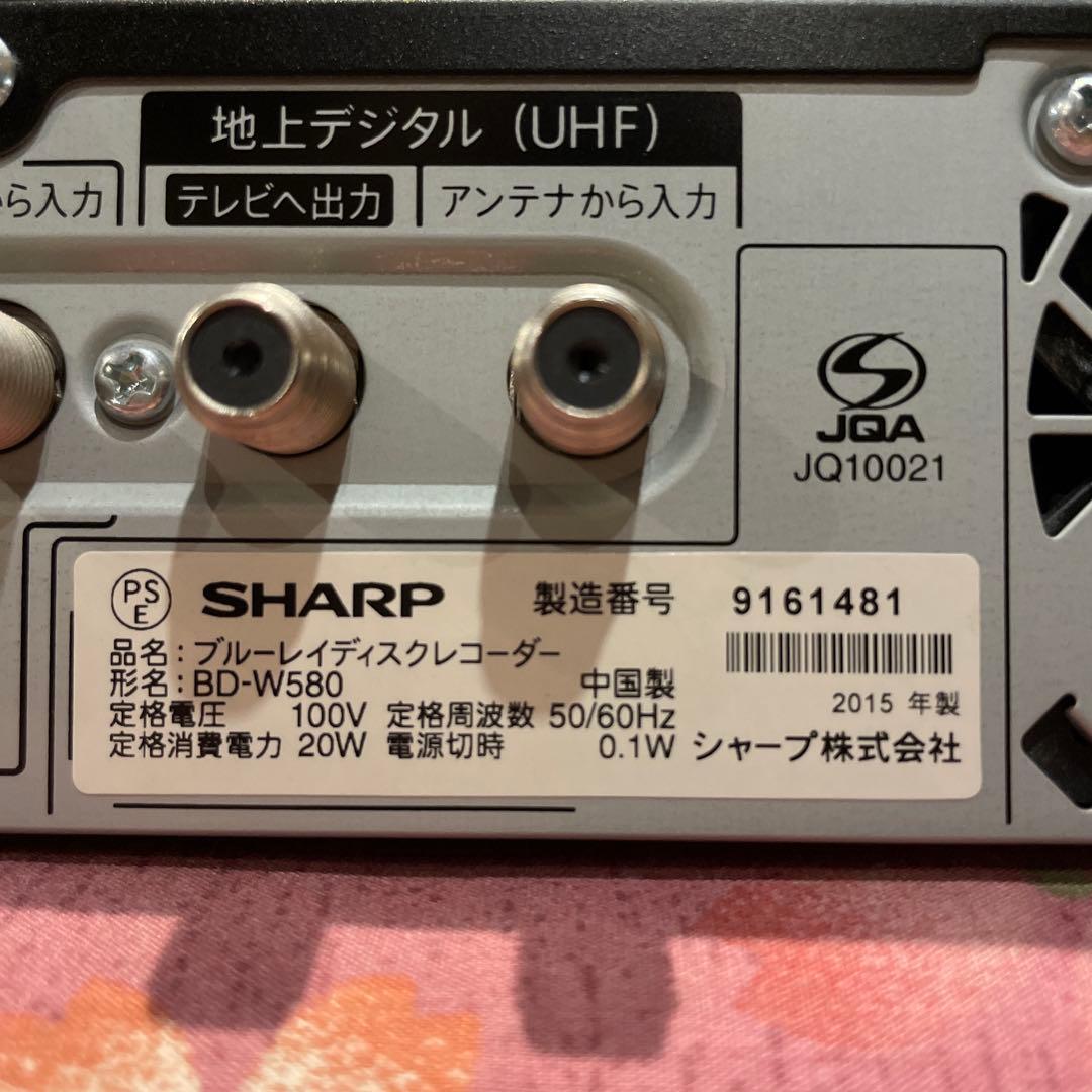SHARP BD-W580 12倍録 500GB 純正リモ等付フル装備 完動美品