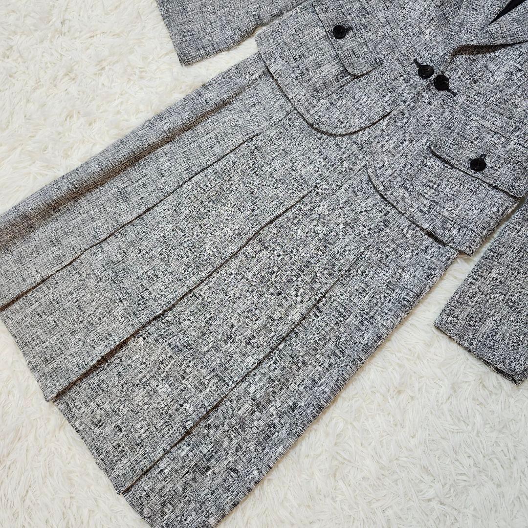 美品☆バーバリーロンドン　スカートスーツ　シルク/リネン混　ラメ　ロゴボタン