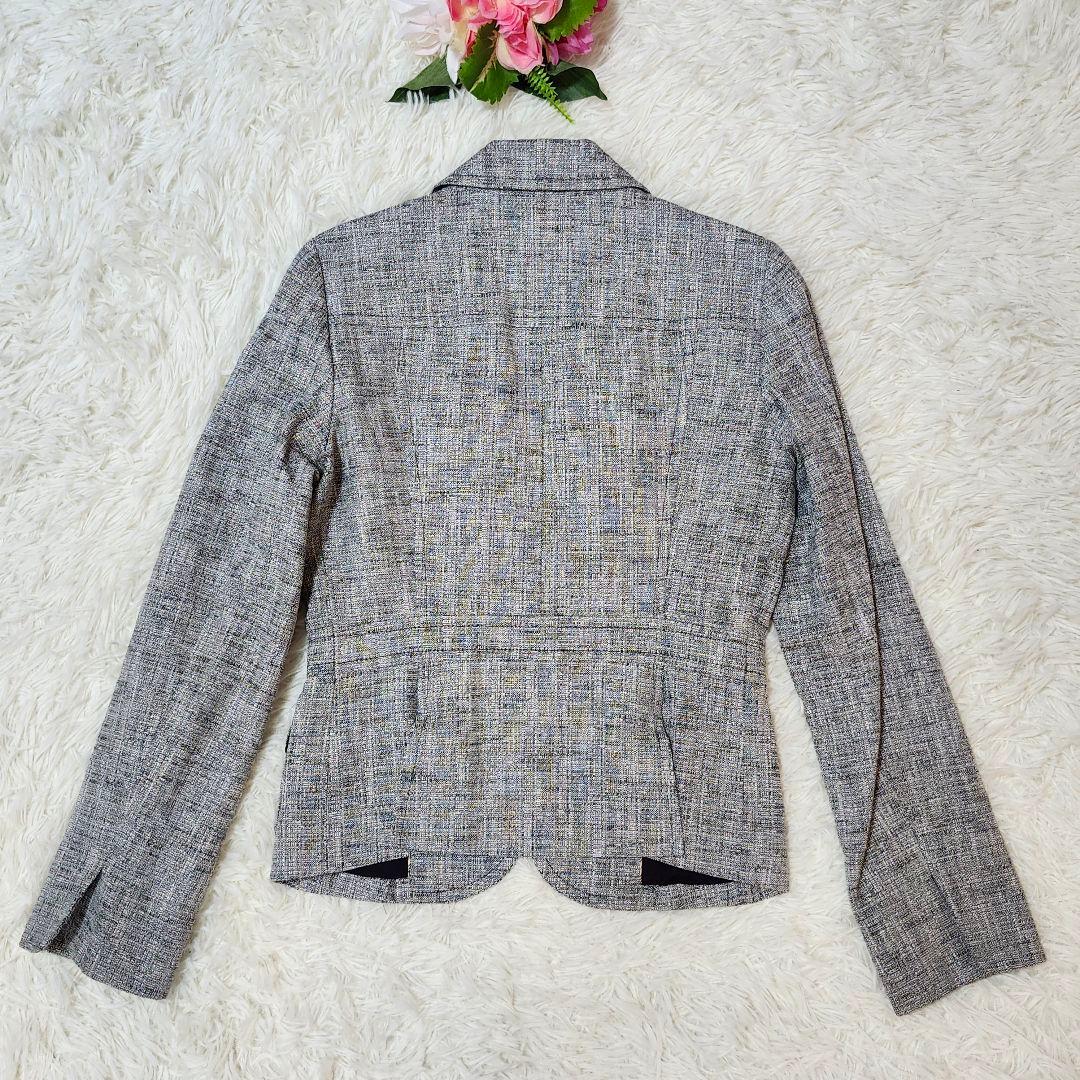 美品☆バーバリーロンドン　スカートスーツ　シルク/リネン混　ラメ　ロゴボタン