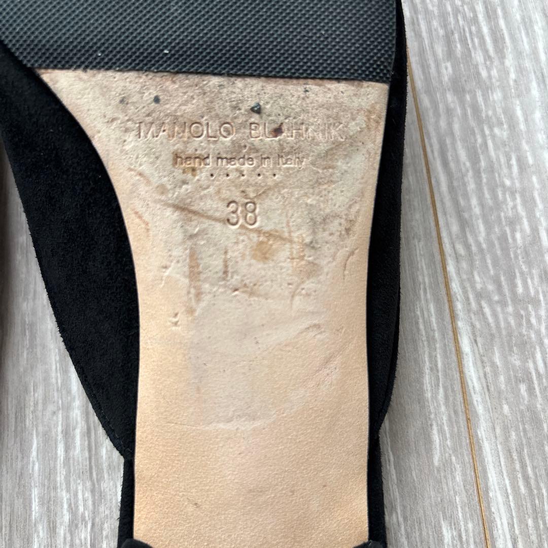 マノロブラニク メイセール フラット　ブラック　38