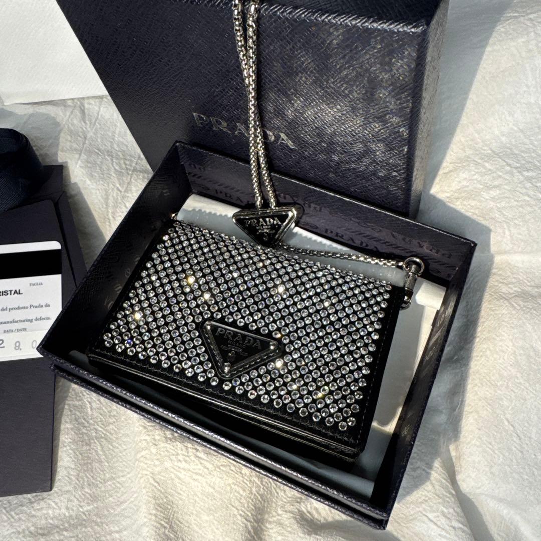 prada ミニバッグ ショルダー カードケース スワロフスキー