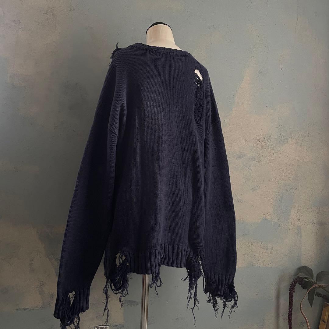 90's john ashford”麻綿”星条旗”Boro knit