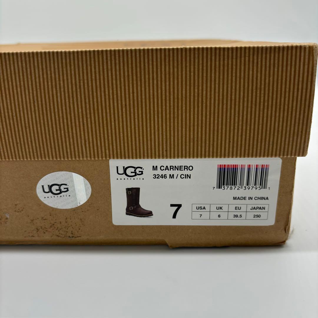 美品✨UGG アグ ムートン エンジニアブーツ ダークブラウン 25cm