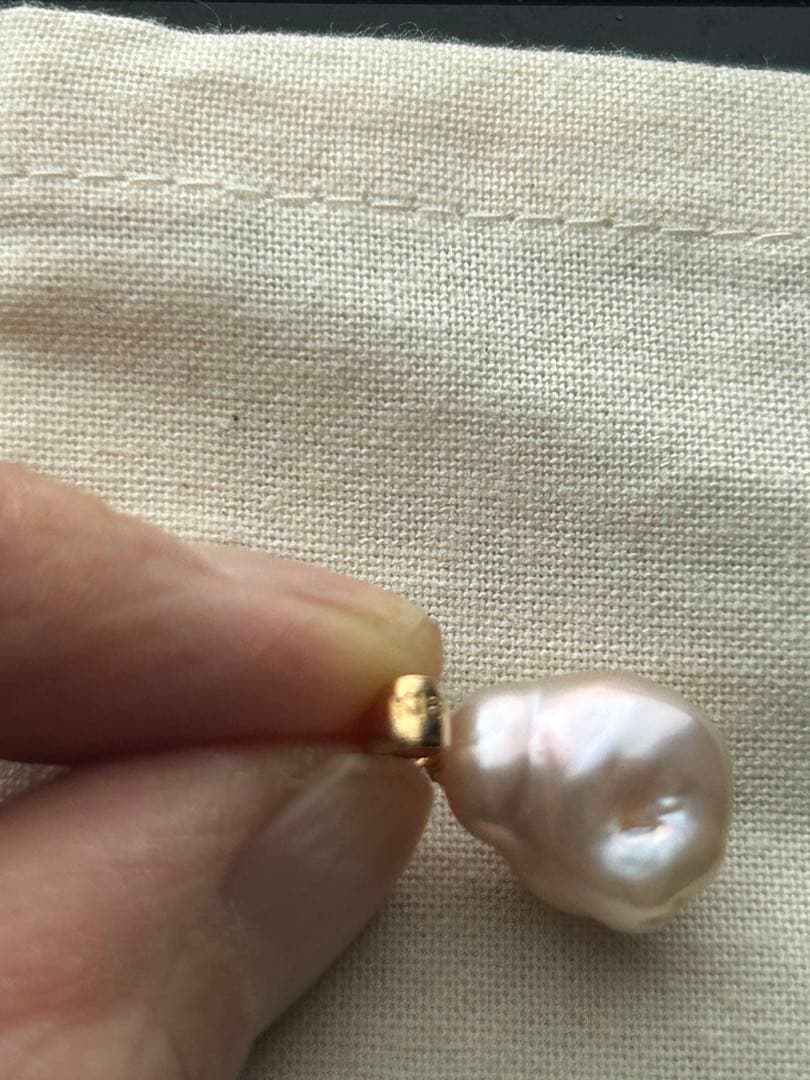 神保真珠商店　K18淡水パールトップ　jinbo pearls