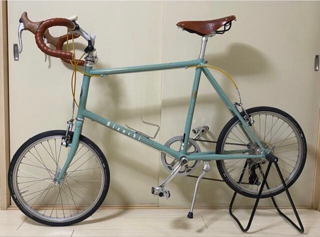 【美品★廃盤品】bianch minivelo7：ミニベロ7 49 チェレステ