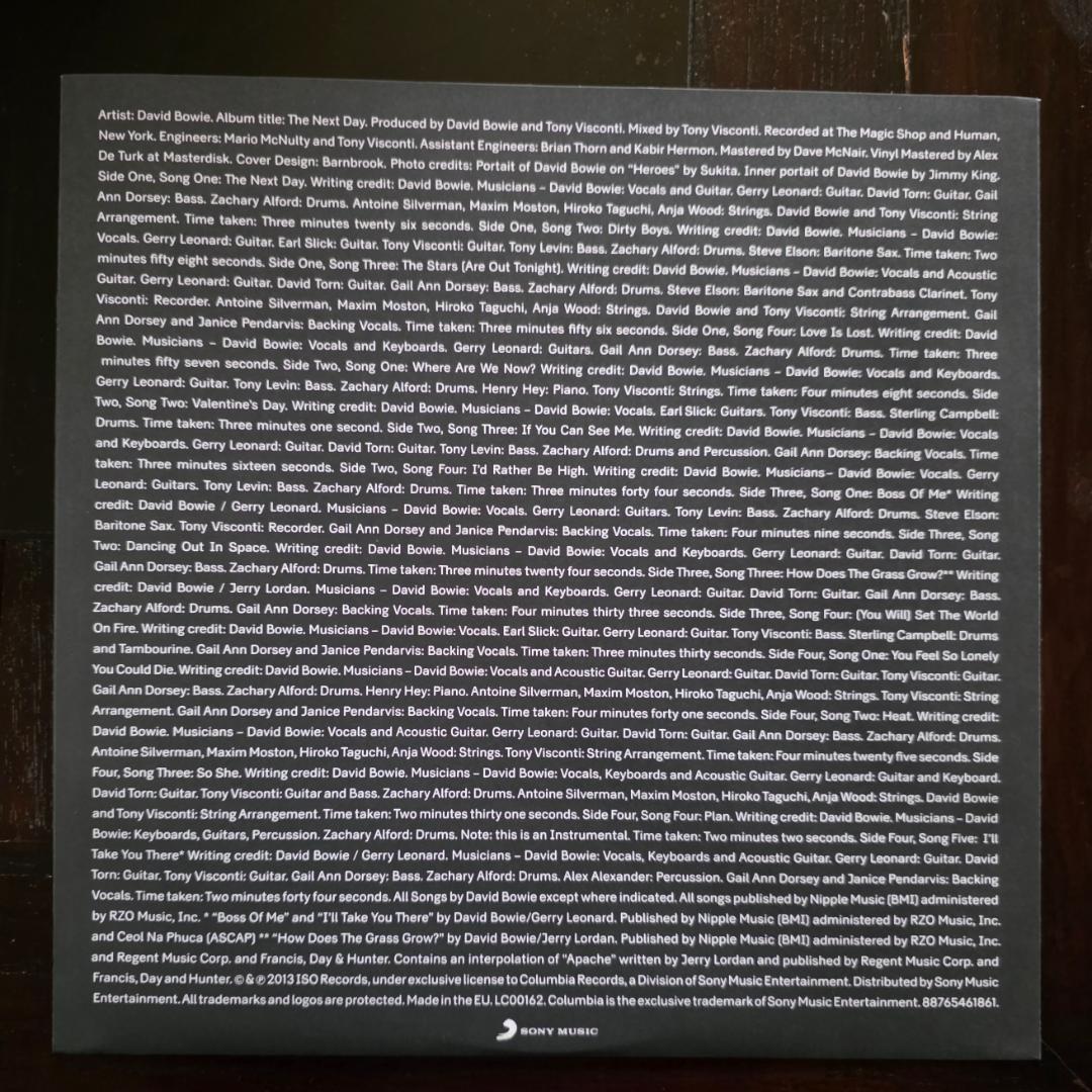 や*ん様 美品 デヴィッドボウイ 「The Next Day」 カラー２枚組LP