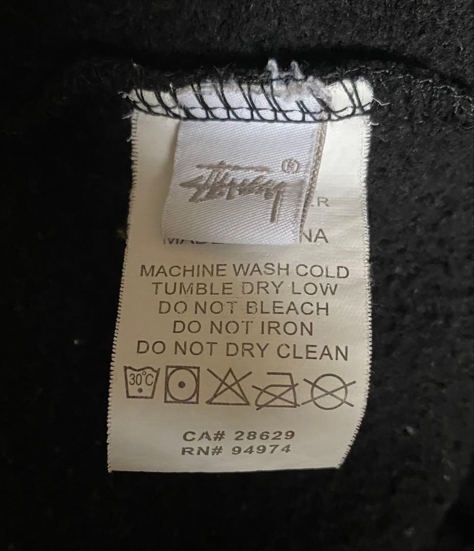 Stussy 黒 パーカー フード付き