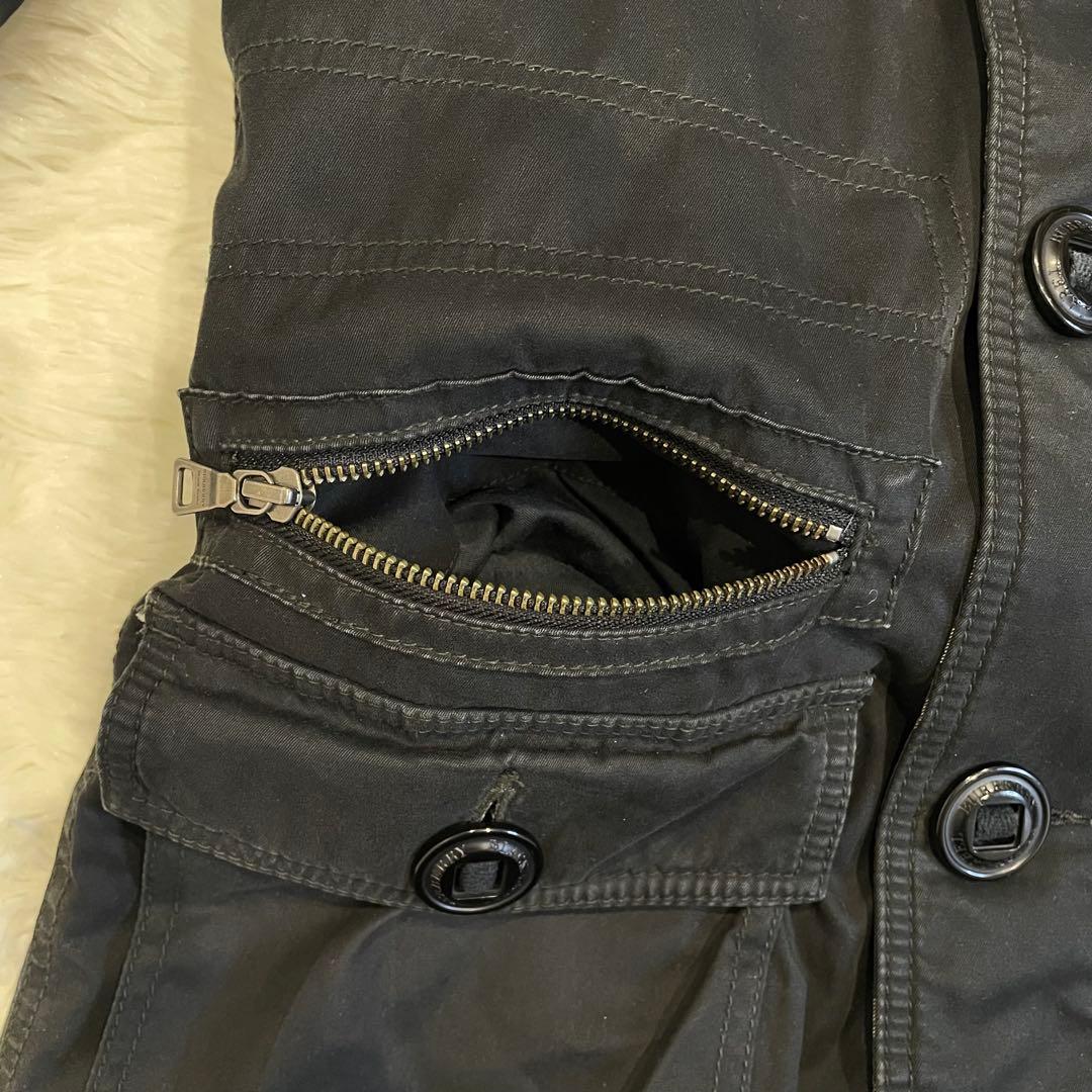 BURBERRY ブラックレーベル モッズコート たぬきファー ブラック