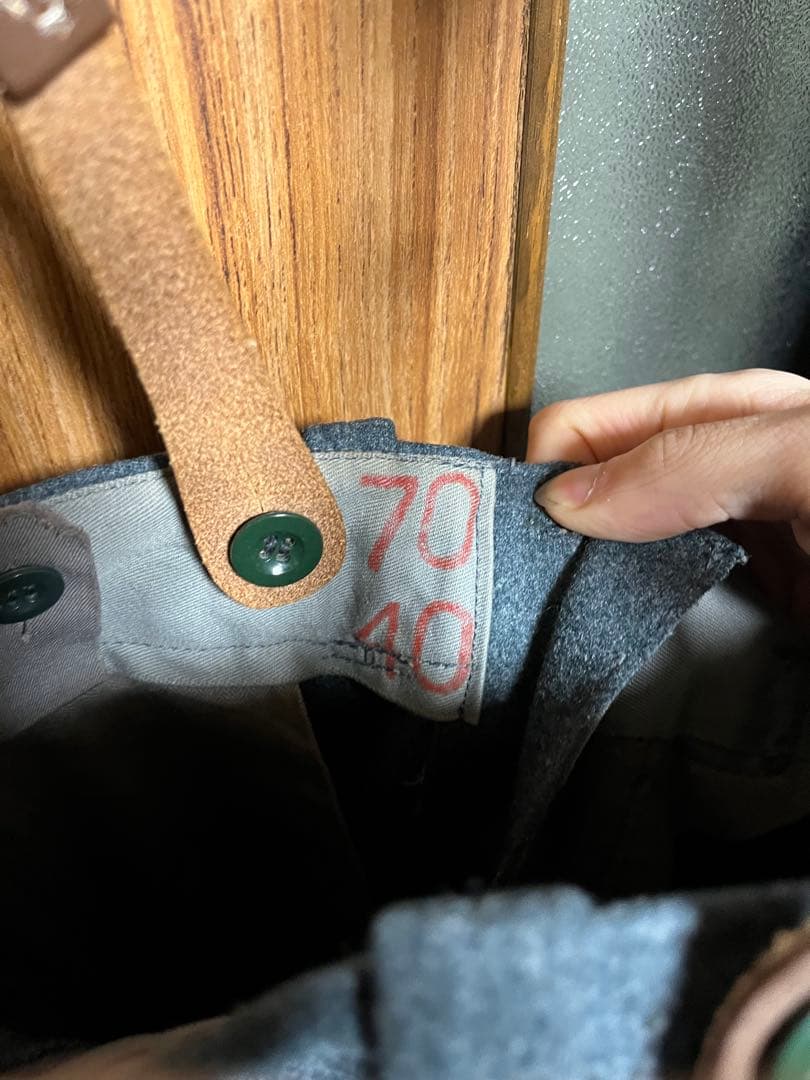 50's EUR military trousers サスペンダー付き