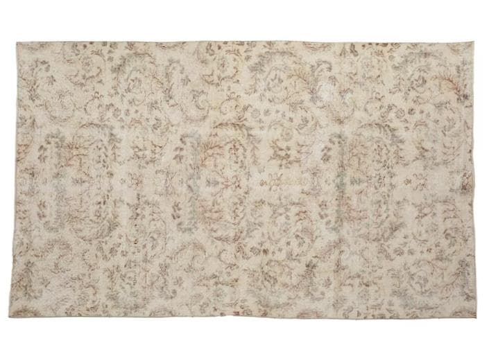 トルコ ヴィンテージラグ A27超大判 レア クリーム セージグリーン ベージュ