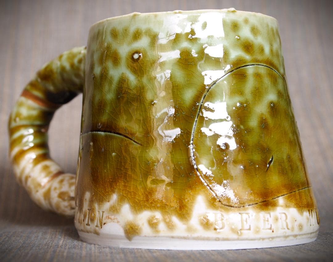 希少作★鯉江良二★織部マグカップ★KIRIN　MUG　COLLECTION