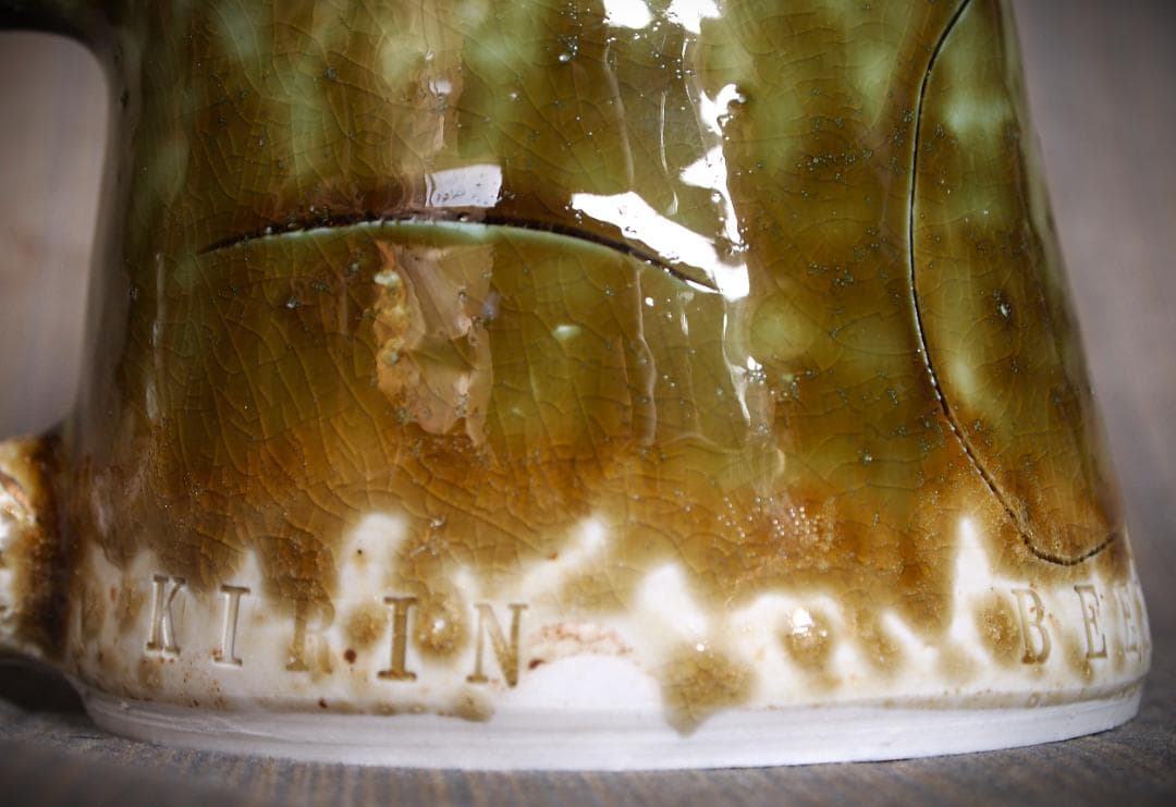 希少作★鯉江良二★織部マグカップ★KIRIN　MUG　COLLECTION