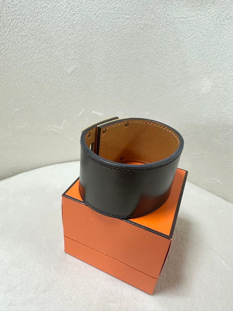 HERMES ケリードッグ　バングル　レザー　ブラック