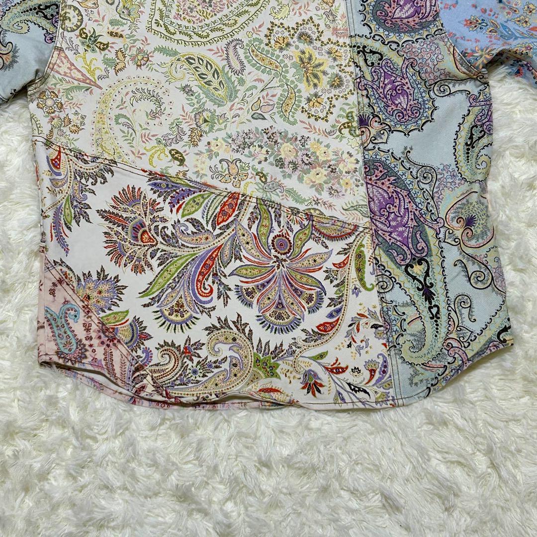 希少　ETRO ペイズリー柄　デニムジャケット　マルチカラー　ドルマンスリーブ