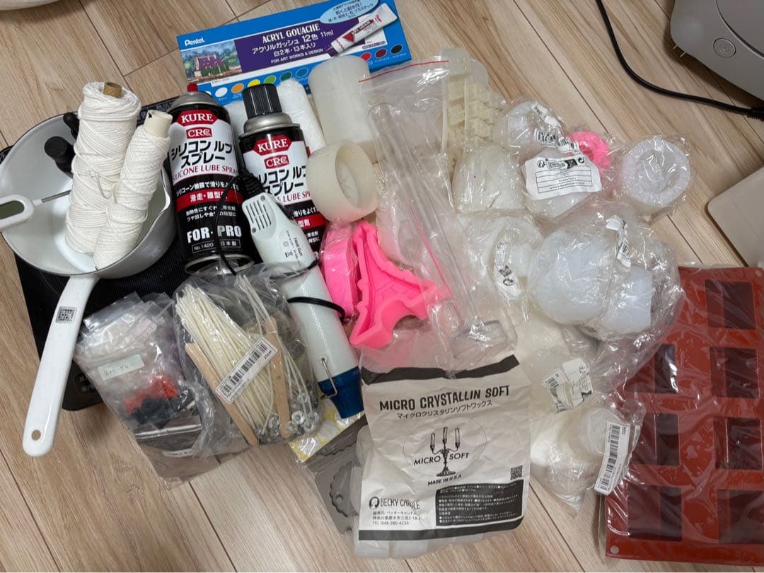 smileママページ　 キャンドル道具・ワックス・アロマ3点まとめセット