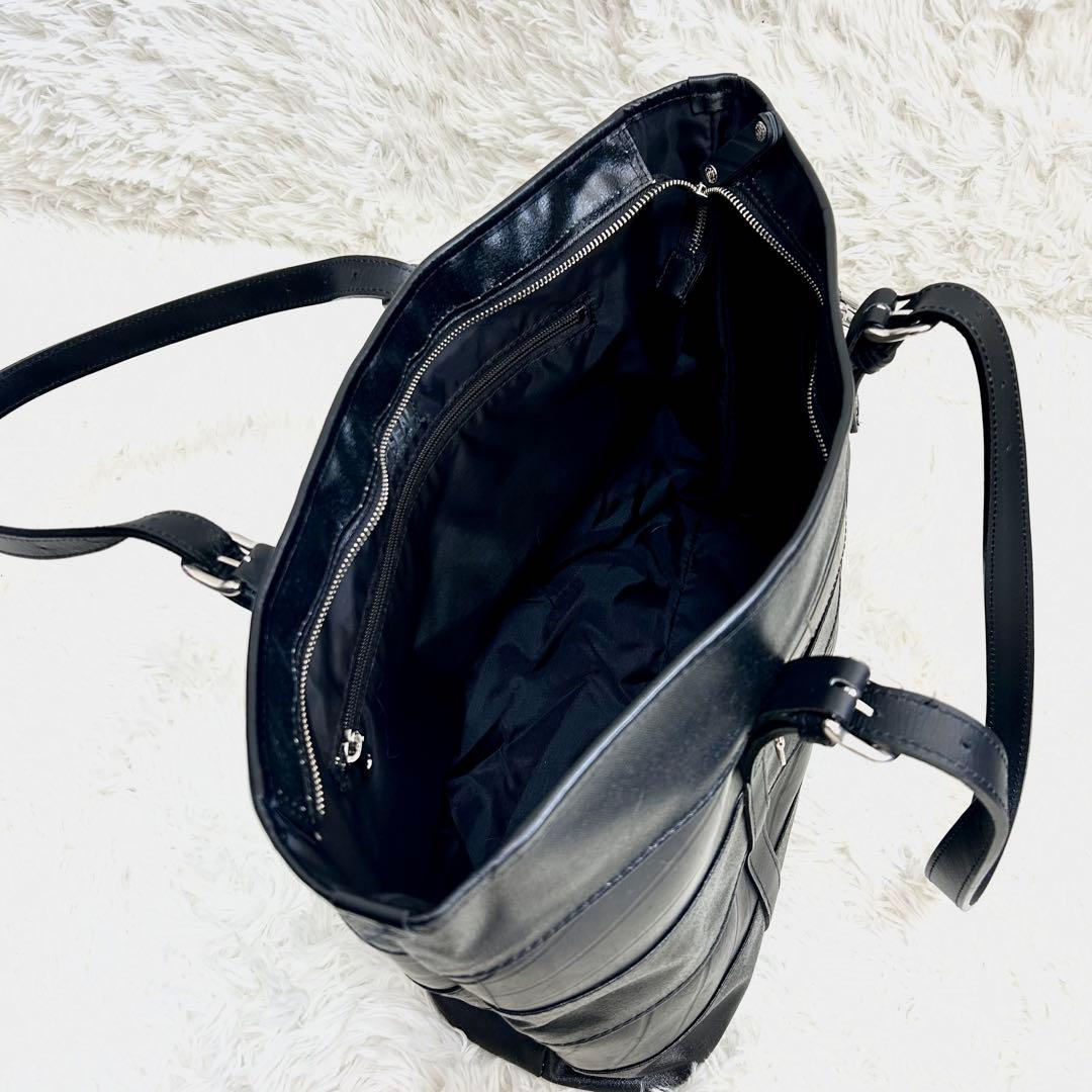 SEAL シール 森野帆布コラボ レザートートボストンバッグ ボーダー 黒