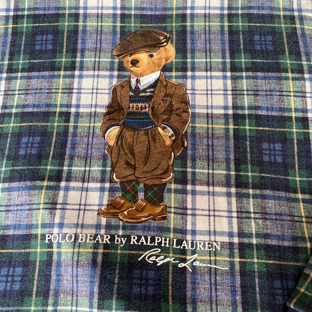 ポロラルフローレン　POLO チェック柄クマトレーナー