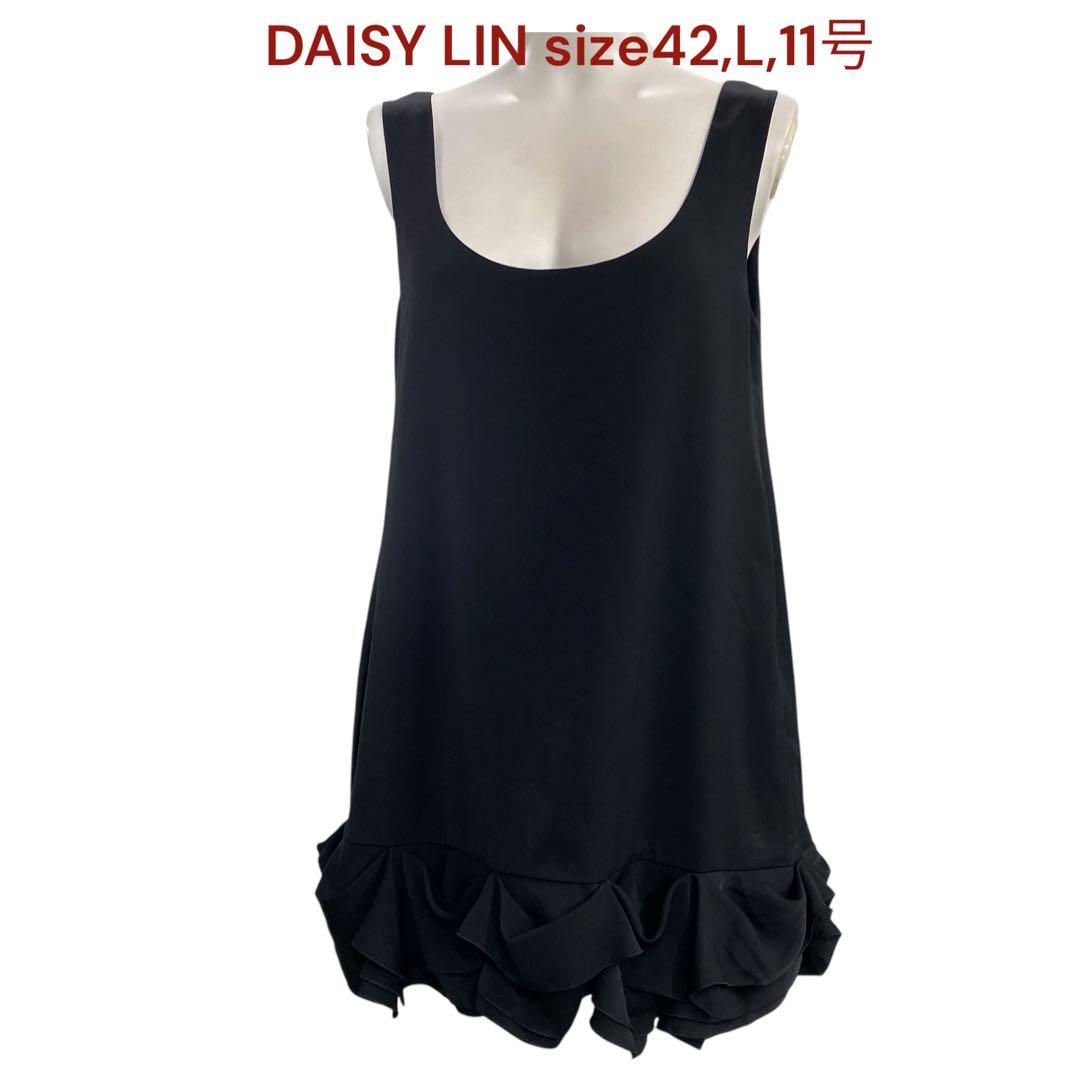 美品 デイジーリン 42、L、11号 レディース チュニック 袖なし 膝丈 黒