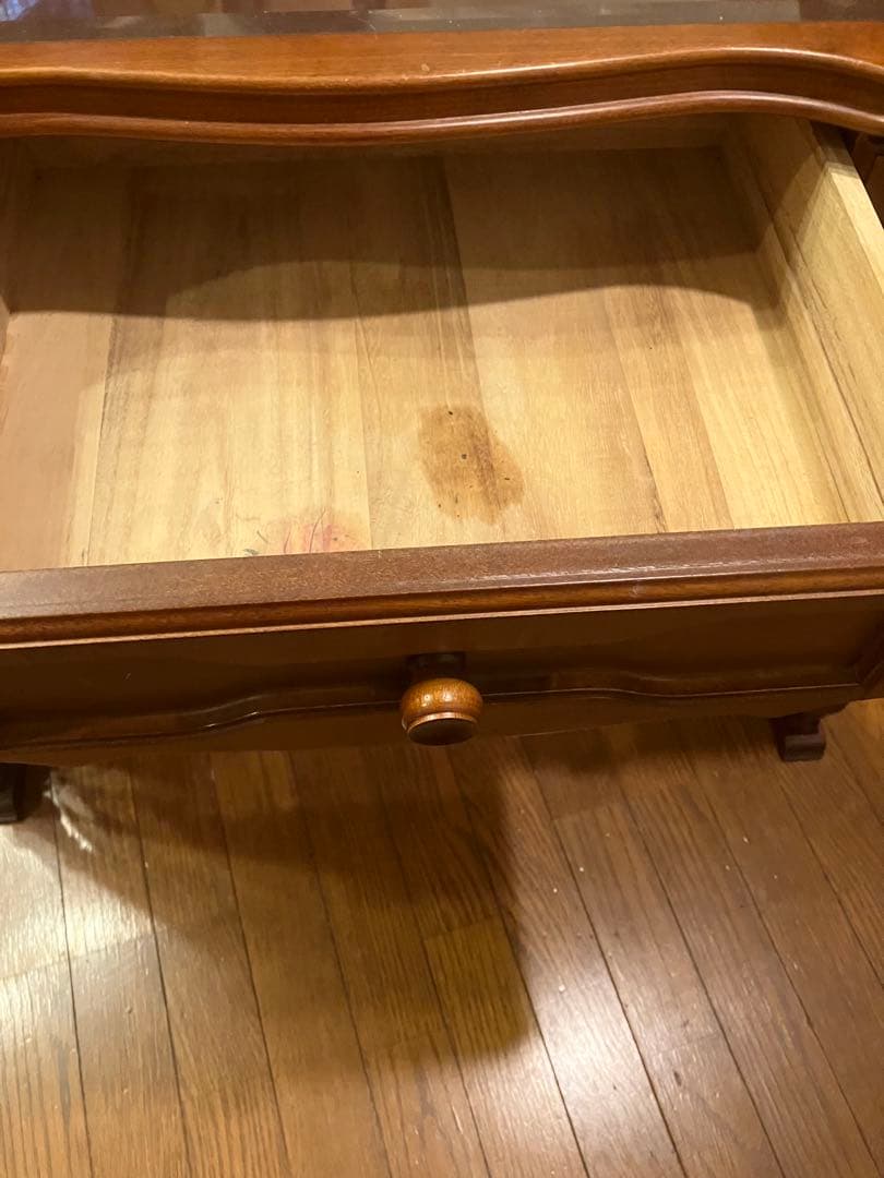 ビンテージ木製ブラウンドレッサー 鏡ミエミラー