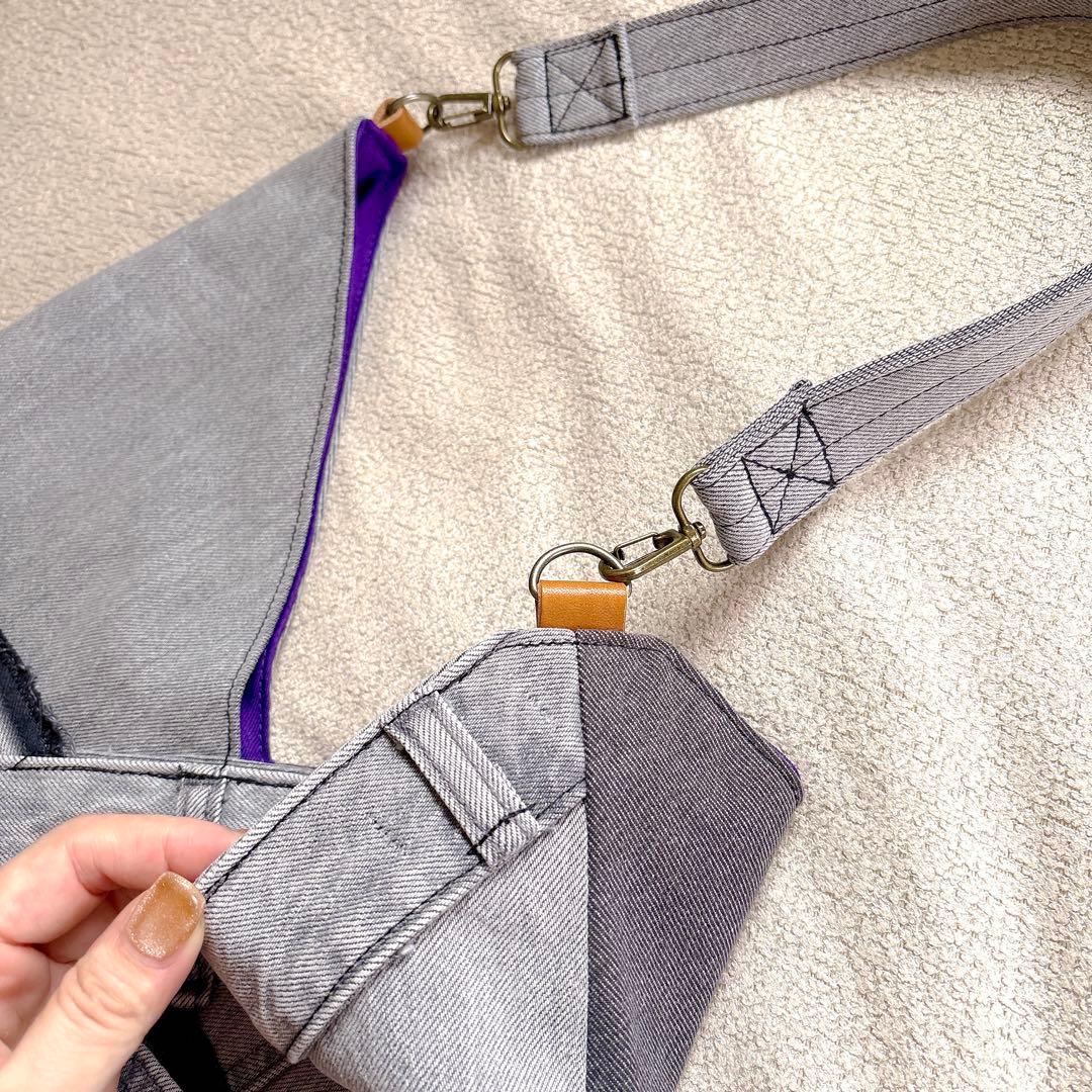 ラムちゃんさまオーダー。あずま袋風デニムリメイクバッグ2点【ハンドメイド】