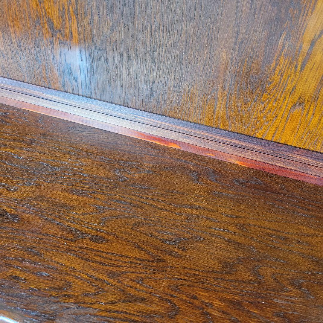 三越家具 Brugge ブルージュ 食器棚 キャビネット 楢材ステンドグラス英国