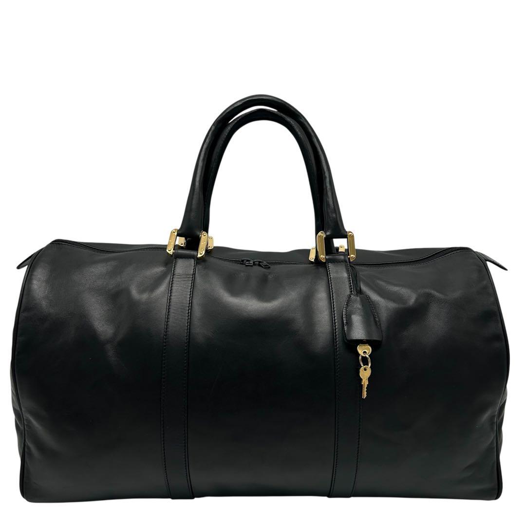 美品 ロエベ アマソナ ボストンバッグ 旅行 ブラック レザー メンズ 大容量