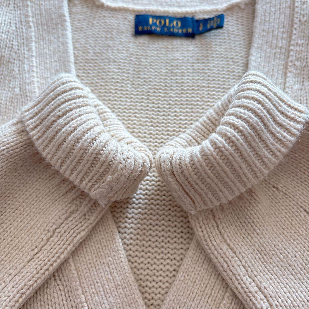 M-L相当【POLO】ラルフローレン カーディガン 長袖 シルク 絹100％ S
