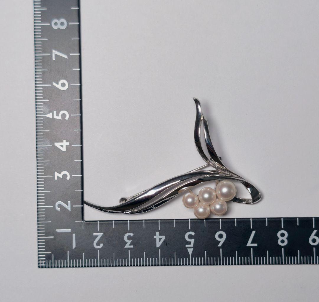【極美品 最高級】ミキモト ブローチ パール リボン 5珠 皇室御用達