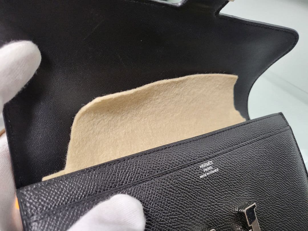 1【専用】エルメス　コンスタンス　ロング　ウォレット　ブラック　シルバー金具