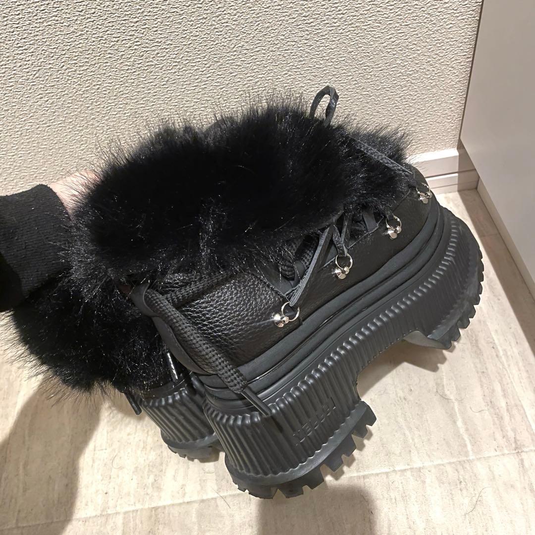 靴 YELLO RIBA PLATFORM SHORT BOOTS