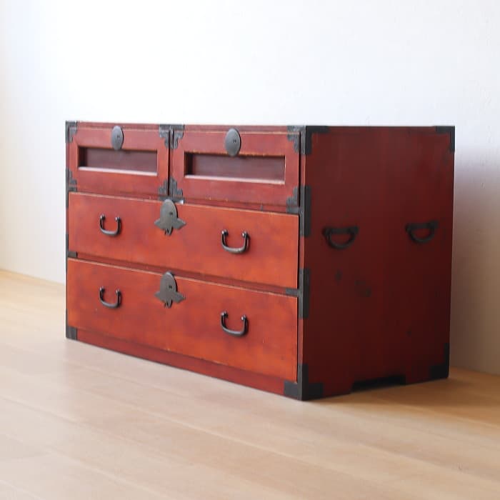 アンティーク 引出し4杯 3段 和箪笥 ローチェスト 古家具 テレビ台