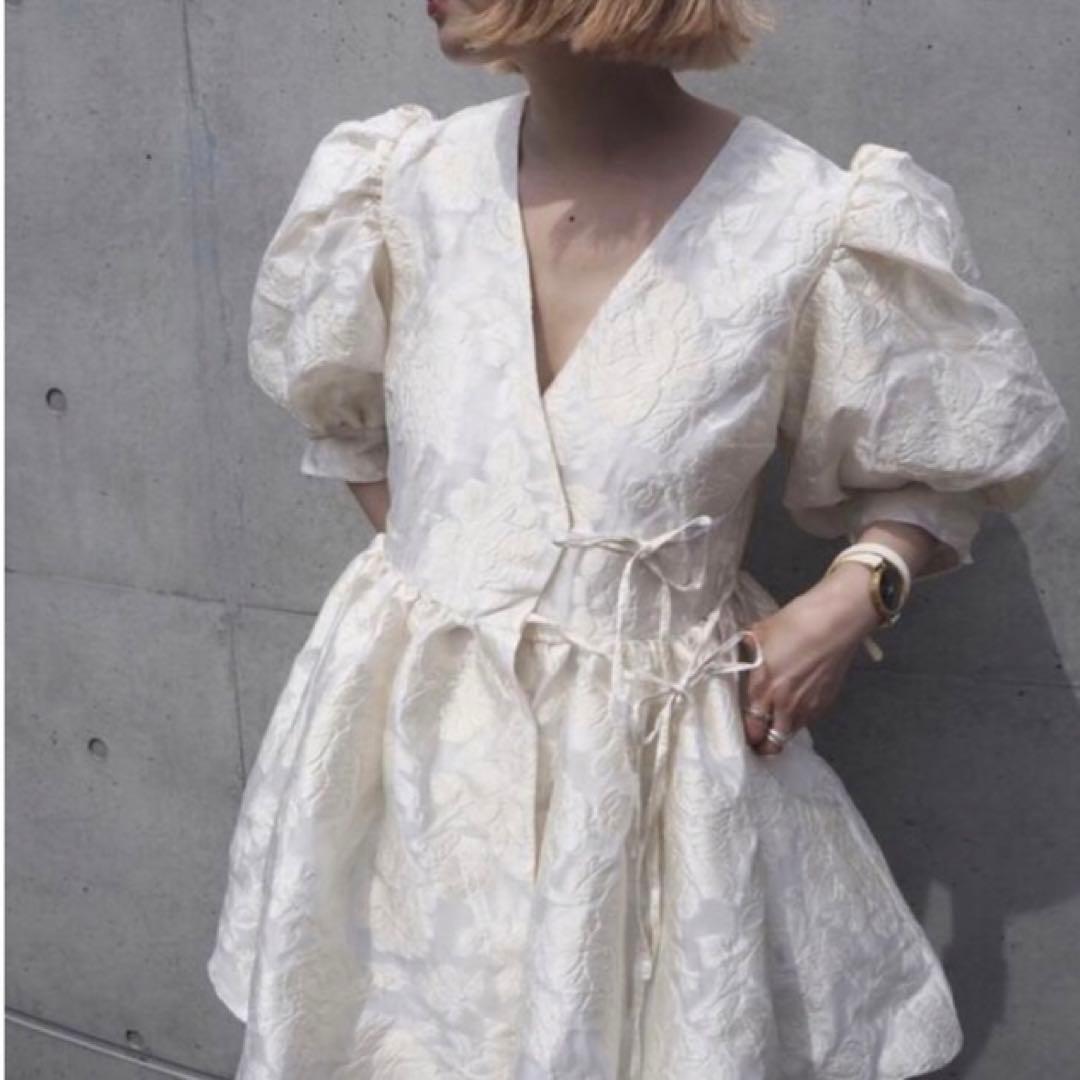 【DREAM sister jane】ジャガード花柄ラップミニワンピース