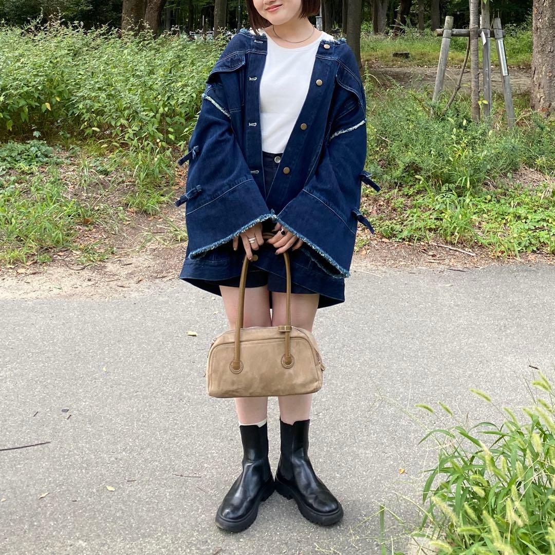 hjerte リボンデニムジャケット