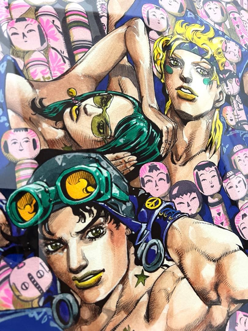 ジョジョ　複製原画　ジョセフ&シーザー＆リサリサ