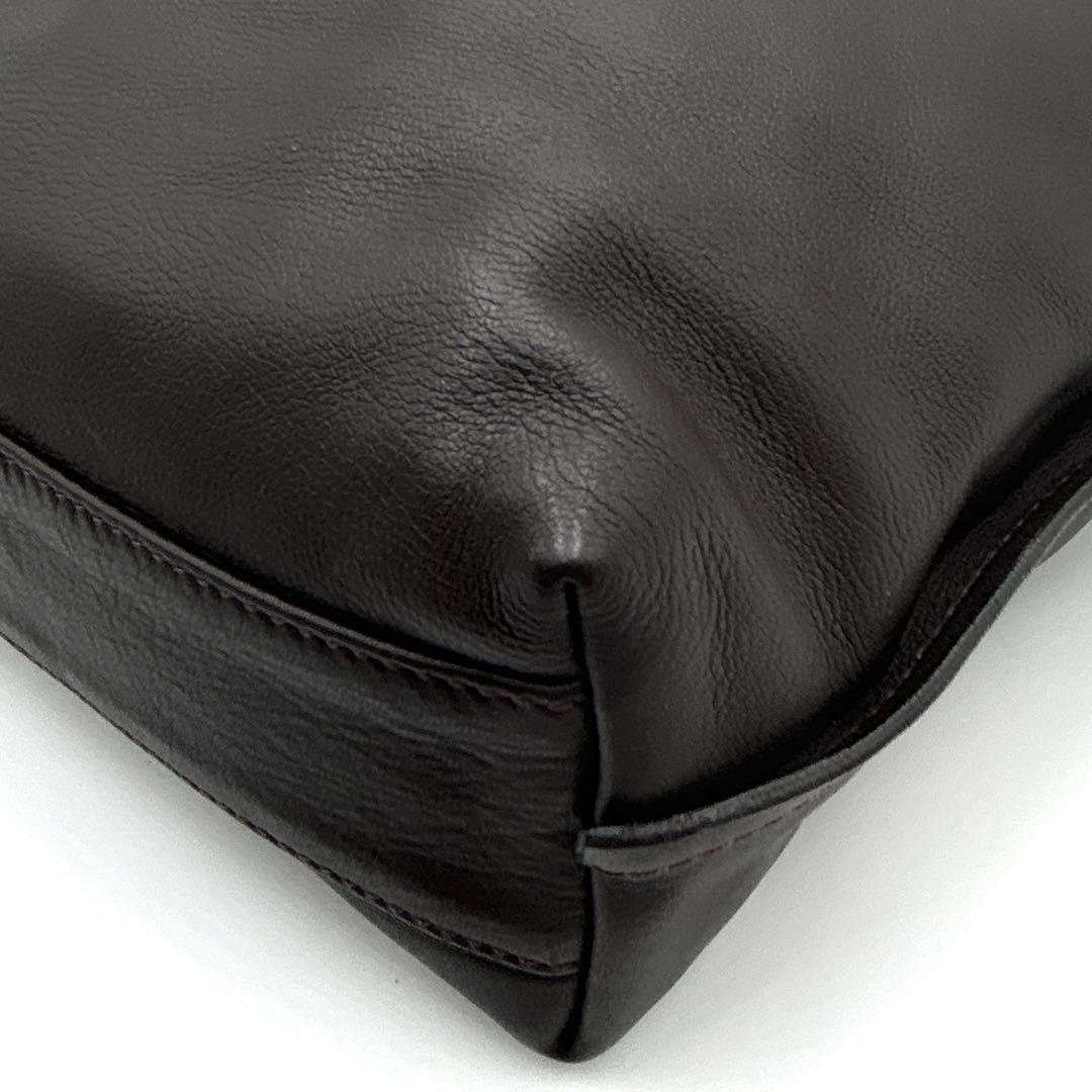 【極美品】 BREE ブリー ダークブラウン ロゴ ショルダーバッグ 袋付き