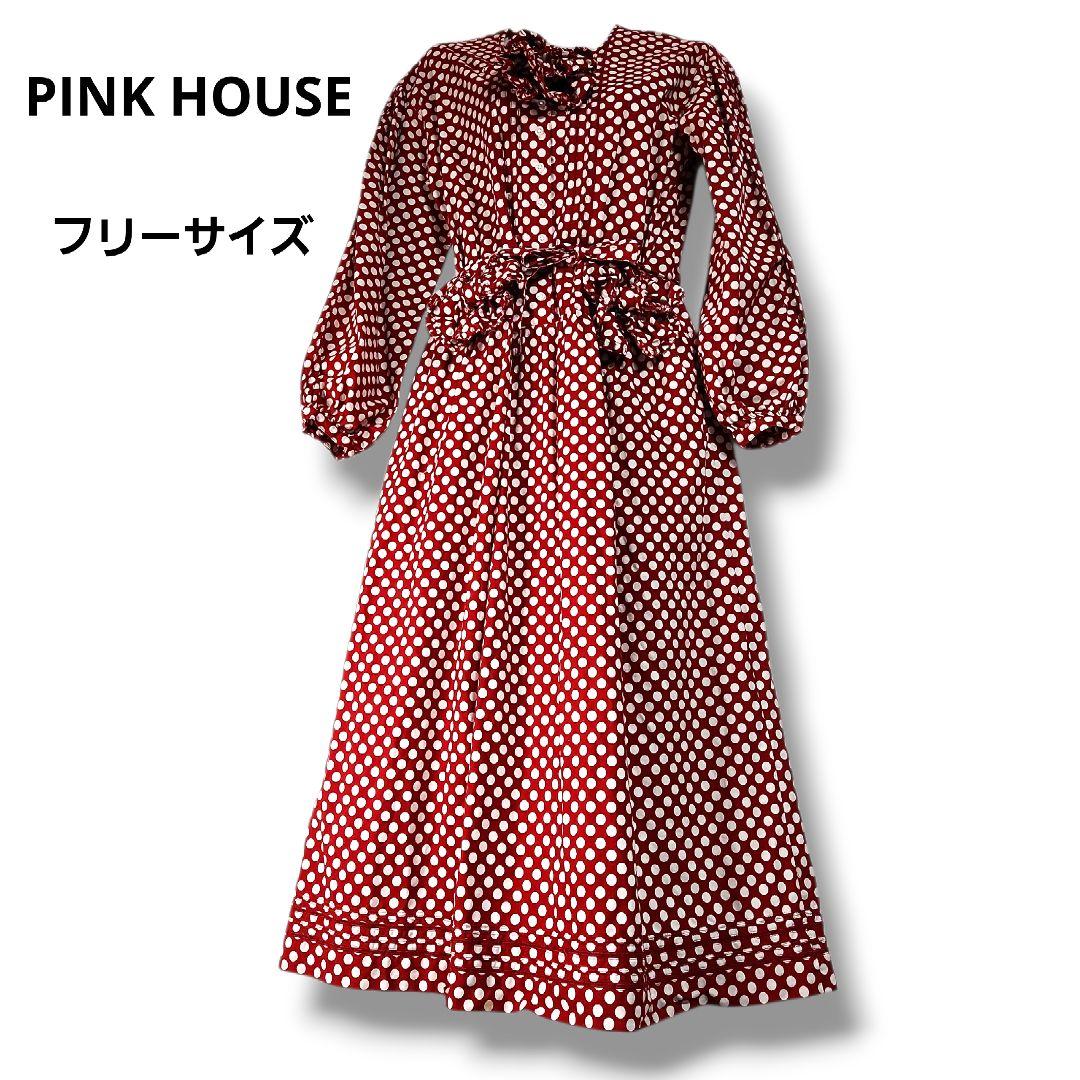 希少 PINK HOUSE ピンクハウス ポルカドット コットンワンピース