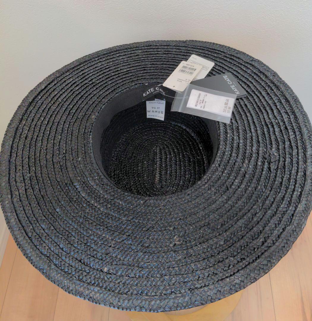 KATE CATE 【タグ付き未使用品】 麦わら帽子 MILANO ハット 黒