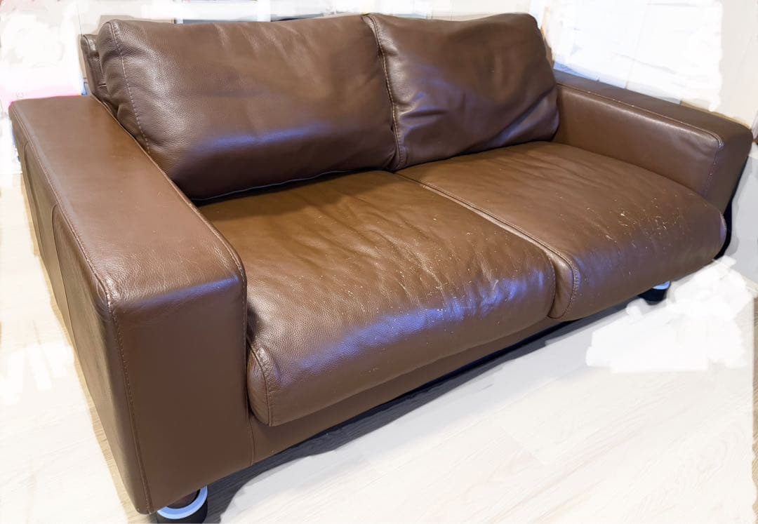無印良品　レザーソファ　2人掛け