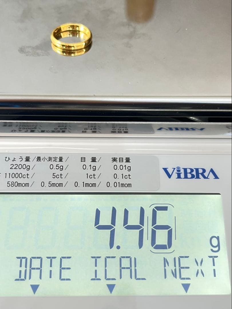 ミーさんK24純金 甲丸リング4.46g指輪リング 刻印あり ハンドメイド