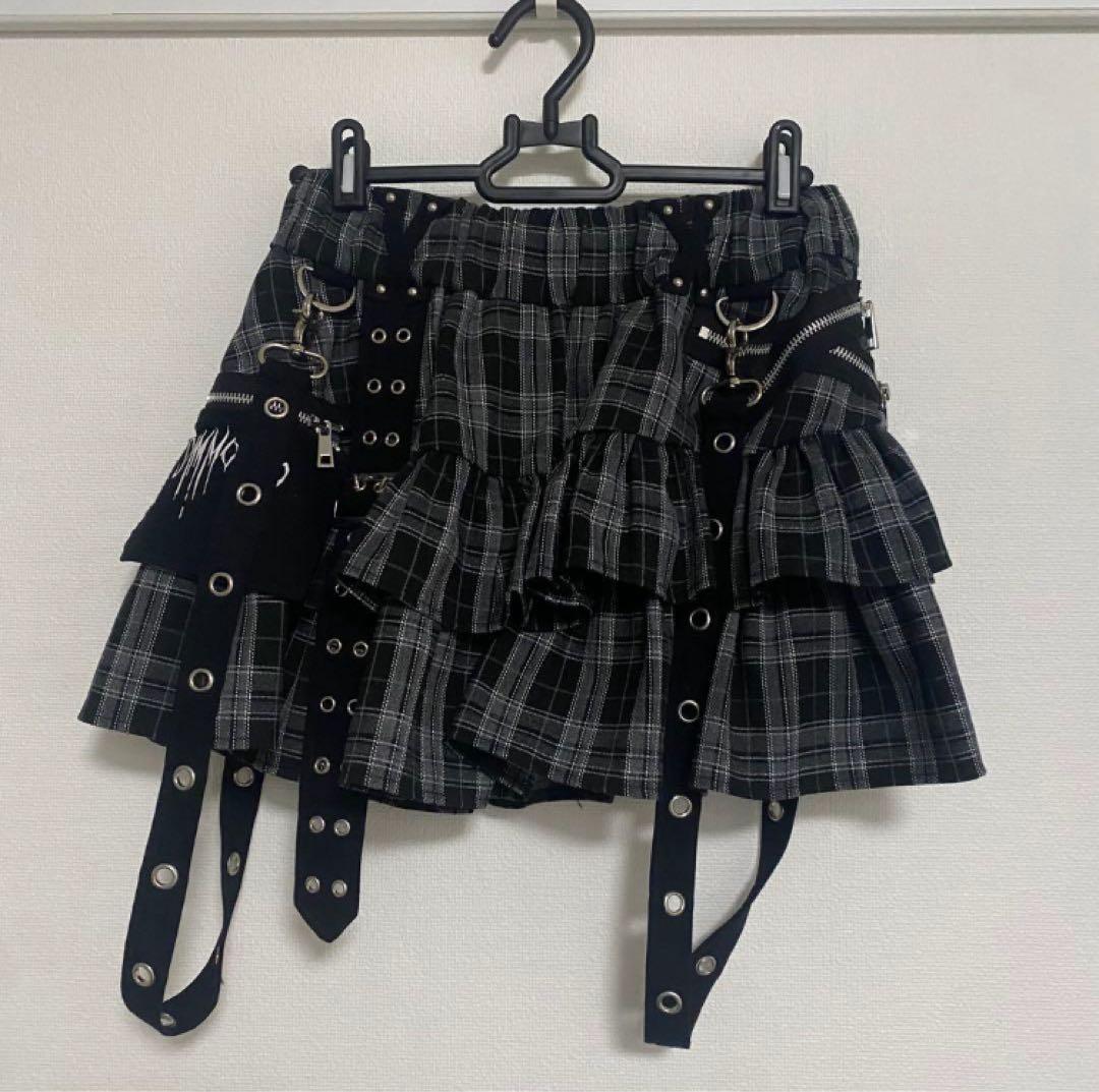 dimmoireフリルミニスカート チェック