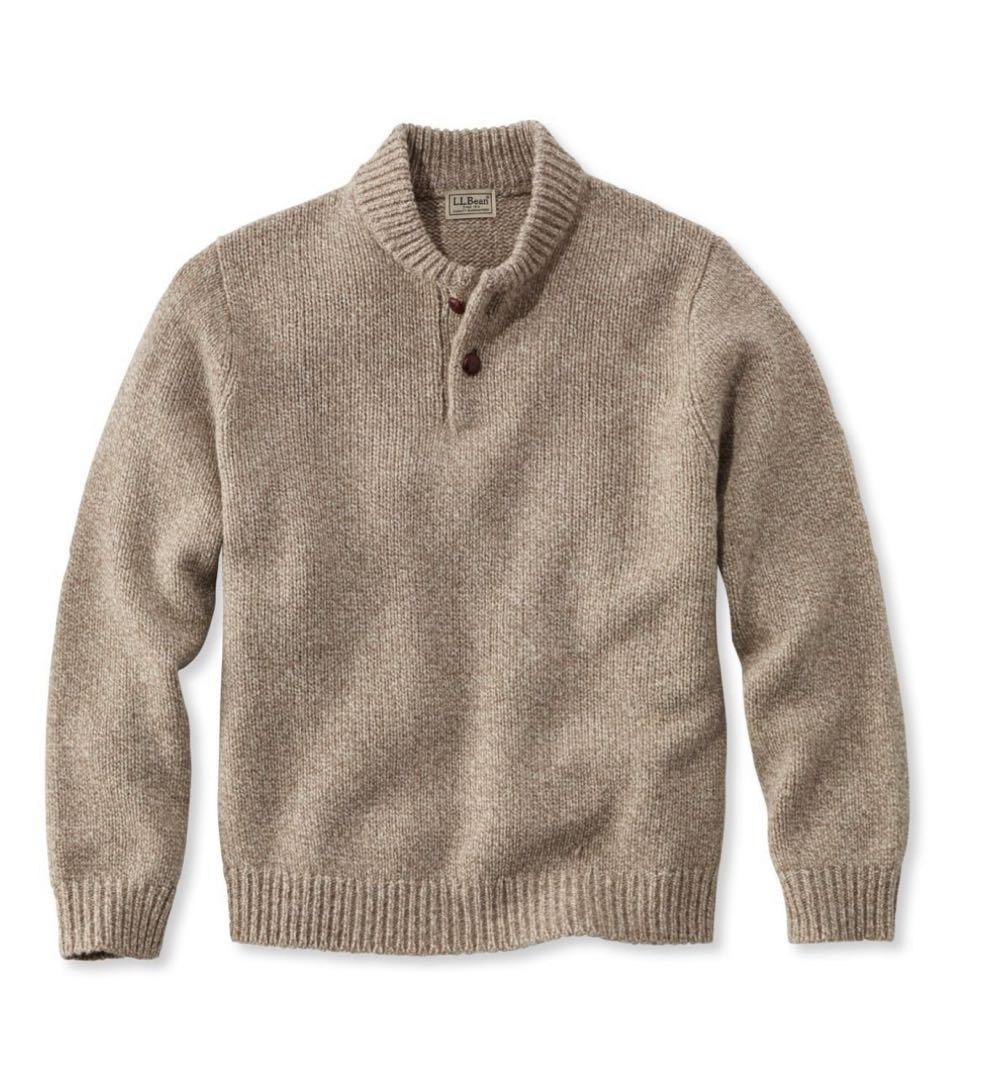 L.L.Bean ヘンリー・セーター　100%ラムウール グレー L