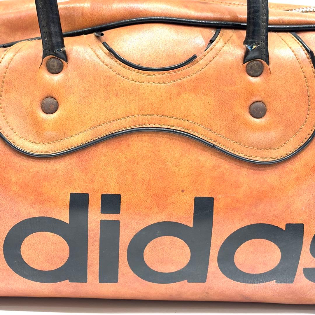 70s アディダス ボストンバッグ レザー ブラウン ヴィンテージ