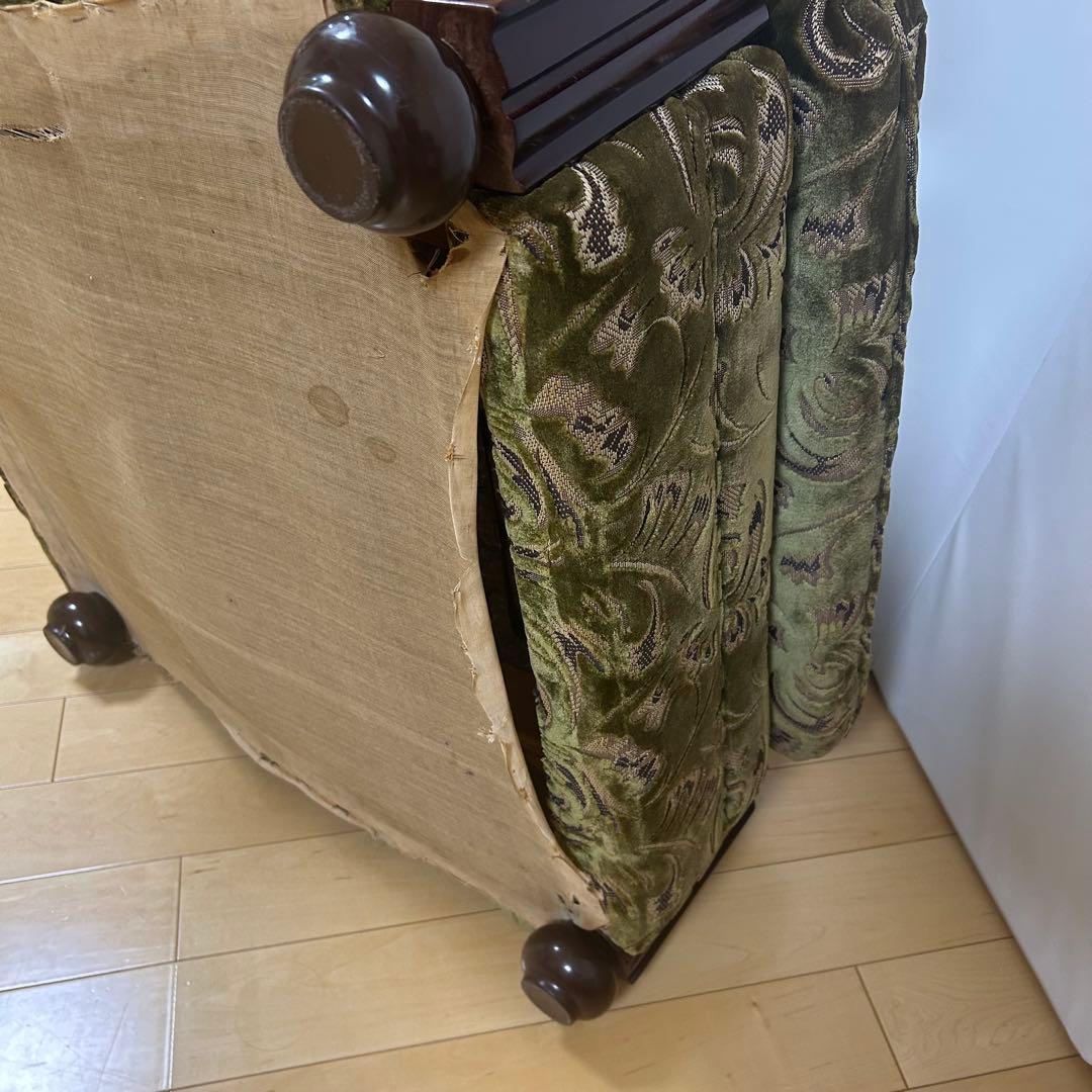 オールドカリモク　金華山　1人ソファ　グリーン　カリモク　karimoku