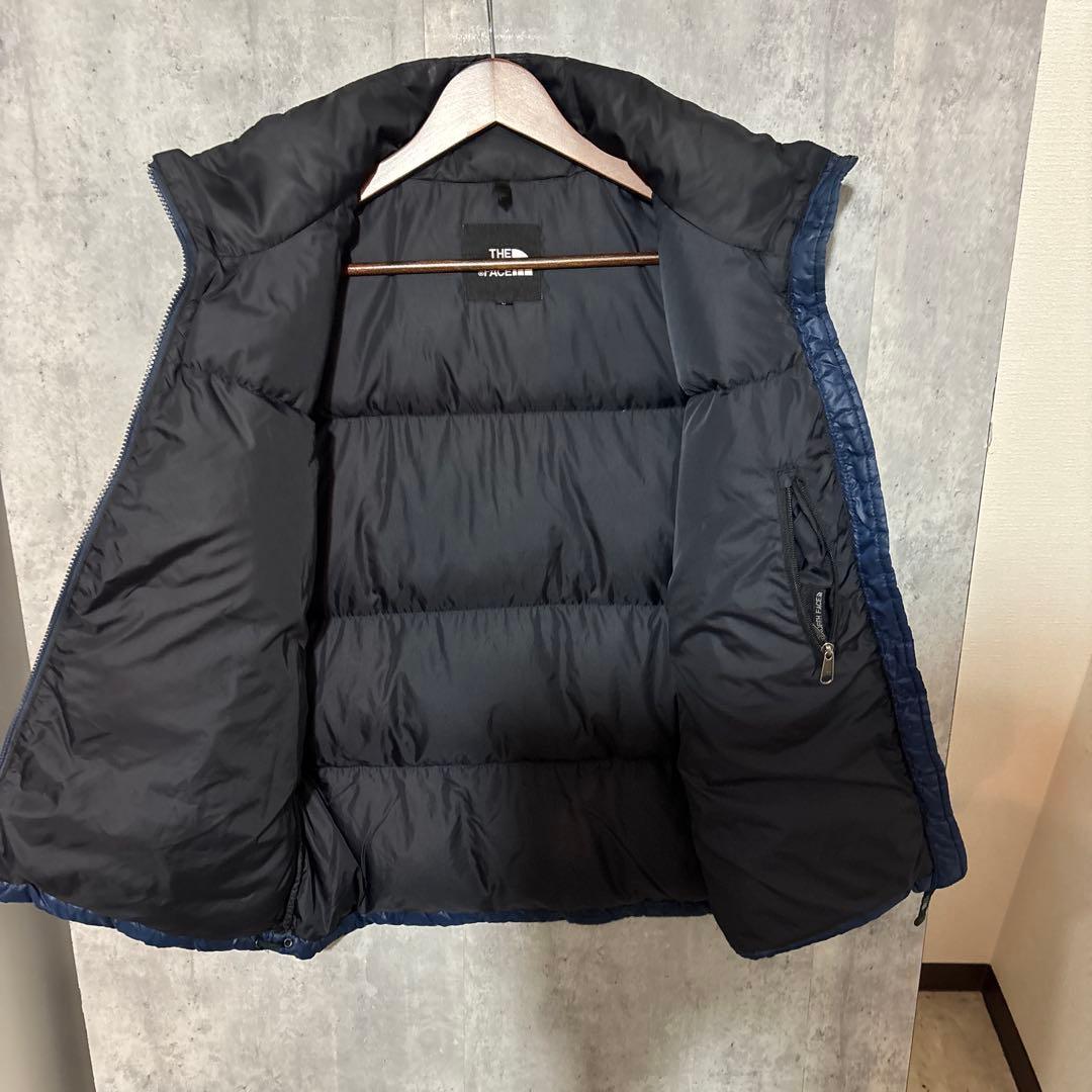 ノースフェイスヌプシダウンベスト700フィル刺繍口ゴドローコード